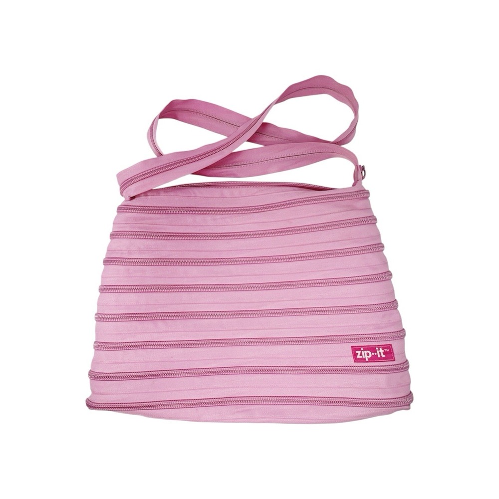 Zipit Large Tote Bag Pink  Zipper Shoulder Bag Carryall